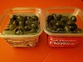 2 Pack Trader Joe&#39;s Chocolate Coconut Almonds &amp; Dark Chocolate Covered Cherries - £21.36 GBP