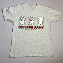 Vintage Octopus Army Saipan Single Stitch Gray Mens T-shirt No Tag - £38.98 GBP