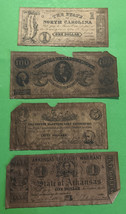 Lot Of 4 - Cotton Planter Loan $5, State Of Arkansas $1, State Of NC $1,... - £18.74 GBP
