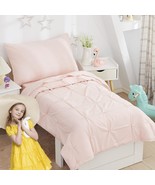 Toddler Bedding Set Girls Pink Pintuck Comforter Sheet Set 4 Piece Bed I... - $151.99