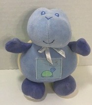 Carters Starters blue green yellow Turtle plush rattle baby toy stuffed animal - £6.97 GBP