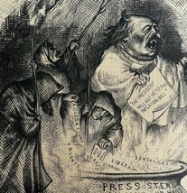 Thomas Nast Witches 1874 Victorian Woodcut Engraving Political Satire LGBinTN1 - £79.92 GBP