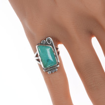 sz4.5 Chief Wolf Robe Hunt (1905-1977) Acoma silver, turquoise ring - £174.55 GBP