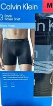 NIB Calvin Klein Men&#39;s Micro Mesh Boxer 4 Way Stretch, 3 Pack Black-Medium - £23.28 GBP