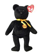 TY Beanie Babies 2001 Haunt Halloween Bear 8&quot; Plush With Heart Tag - $8.95