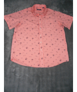Mens Cremieux Classic Size L Short Sleeve Orange Miami Beach - $27.34 CAD