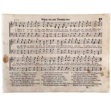 1865 When We Are 21 Victorian Sheet Music Small Page Rare Happy Voices PCBG15C - £19.97 GBP