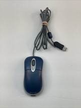 Microsoft Optical Mouse Blue USB with Wheel, Tested &amp; Working - £9.29 GBP