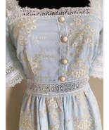 Summer Lace Embroidery Button Decor A Line Dress - €93,00 EUR