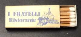 I Fratelli Ristorante Italian Restaurant Nob Hill San Francisco CA Matchbox - $9.49