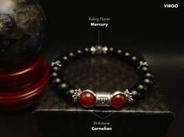 Virgo Zodiac with Carnelian Birthstone and Mercury(Labradorite) Ruling P... - $22.90