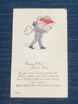 688A~ Vintage Postcard Guess Who Sent This Romance Love Mailman Heart Ow... - £3.90 GBP