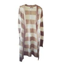 Mudd Tan and White Crochet Open Front Duster - $12.60