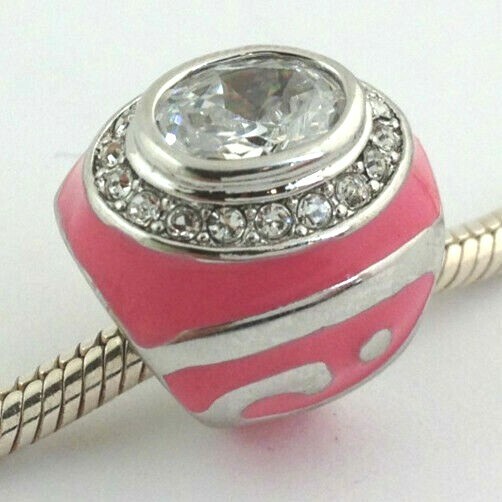 Lauren G Adams Cocktail Ring Charm, Rhodium/Enamel/Crystals, Fits All Br... - $23.74