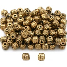 Tube Bali Beads Antique Gold Plated Part 5mm Approx 100 - £7.59 GBP