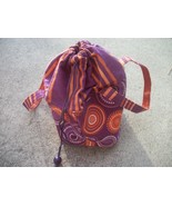 avon tote bag purse drawstring closure orange purple new - $20.00