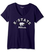 NWT NCAA Kansas State Wildcats Women&#39;s Small Purple V-Neck Tee Shirt - £12.62 GBP