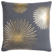 20 Inch Gray and Gold Fireworks Cotton Throw Pillow - €55,94 EUR