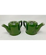 Pair Of 2 Vintage Hall Moss Green Individual Single Serve Teapot Made In... - £67.22 GBP