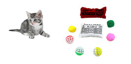 8 Pack Cat  Kitten Toy Set with Cat Nip and Toy Balls Pet Fun Free Shipping NEW - £5.57 GBP