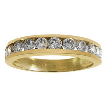0.75 Carat Round Cut Diamond Wedding Band 14K Yellow Gold - £643.31 GBP