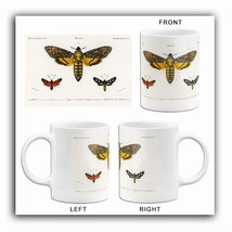 Hawk Moth (Acherontia Atropos) & Six-Spot Burnet - 1849 - Illustration Mug - $23.99+