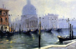 Vakhtang &quot;Silhouette San Marco&quot; Gondolas water Hand Embellished Giclee Canvas - £179.13 GBP