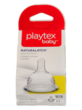Playtex Baby NaturaLatch Silicone Nipples 3M+ Medium Flow 2 Count Ventaire Nurse - £5.40 GBP
