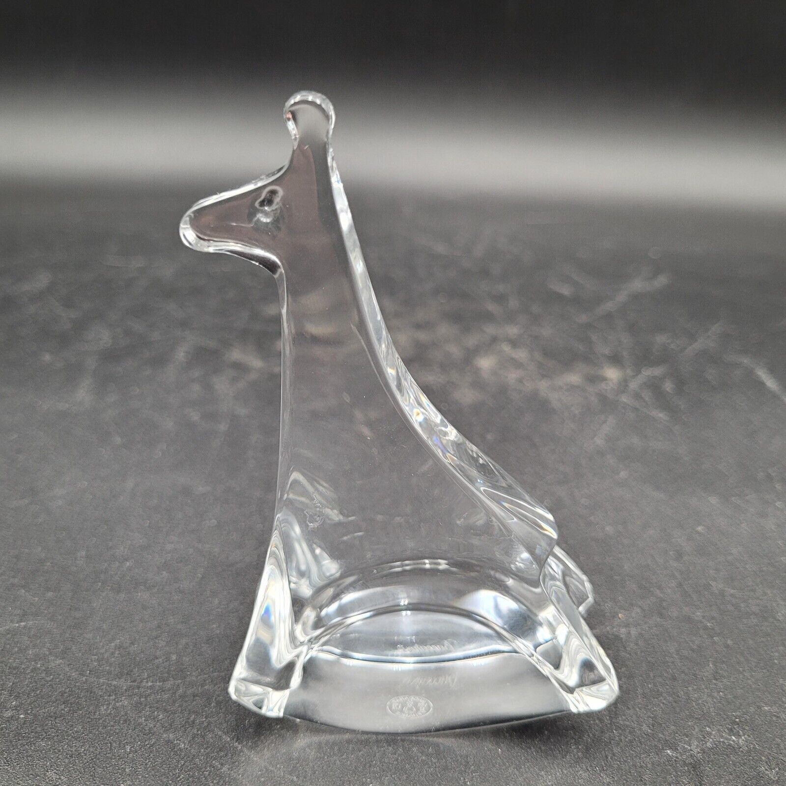 Rare Baccarat Crystal Clear Glass Rocking Giraffe Tall France Has Tiny Chip - $39.59