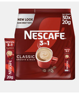 Nescafe 3-in-1 Classic Coffee Mix 30 Pack 20g Each Instant Coffee for Qu... - $914.64 MXN