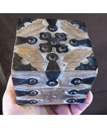 Decorative Mango Wood Jewelry Trinket Box with Metal Cross Decorations - $442.16 MXN