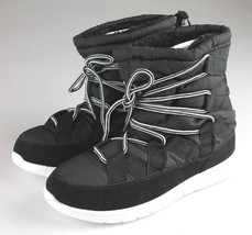 Neu Rue 21 Damen Schwarz Schnürschuh Innere Kunstpelz Sneaker Winter/Schnee - $14.98