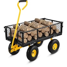 VEVOR Steel Garden Cart, Heavy Duty 500 lbs Capacity, with Removable Mesh Sides  - £131.62 GBP