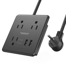 Furniture Recessed Power Strip With 2 Usb Ports, Flush Mount Outlet With Surge P - £19.58 GBP