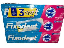 PACK of 3 Fixodent Complete Original Denture Adhesive Cream 2.4 oz - $27.60