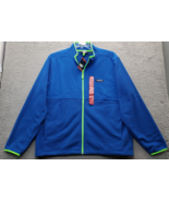 Lands&#39; End Jacket Men&#39;s XL Blue Check Fleece Long Sleeve Mock Neck Full ... - $514.78 MXN