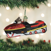 Old World Christmas Snowmobile Blown Glass Christmas Ornament 46074 - £17.87 GBP