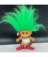 Russ Troll Vintage Merry little Christmas figure doll green hair berrie ... - $16.78