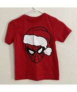 Marvel Boys Medium (8) Spider-Man Santa Graphic T-shirt Tee Red Small Stain - €7,70 EUR