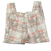 Munki Munki Peanuts Snoopy Pajama Bottoms Pants Lg Pink Gray Plaid Charl... - $14.84