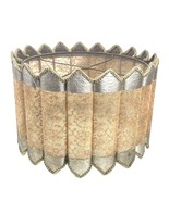 Vintage MCM Drum Lampshade – Peach Gold Lace Silver Scalloped Trim Retro - $115.63 CAD