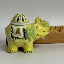 Vintage Ceramic Elephant Incense Holder Burner With Lid Yellow Japan MCM - €15,56 EUR