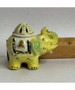 Vintage Ceramic Elephant Incense Holder Burner With Lid Yellow Japan MCM - €15,56 EUR