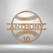 Personalized Name and Number Baseball Steel Sign Steel Art Wall Metal Decor - £40.96 GBP+