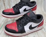 Air Jordan 1 Low Bred Toe Black Red White Sneakers 553558-161 Men Size 9... - $49.97