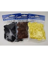 (Lot of 3) Darice Craft Designer Doll Hair Curls Black, Brown, Blond 2004  - $14.85