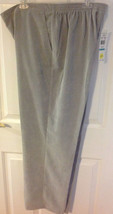 Alfred Dunner Womens Silver Gray Corduroy Pull On Elastic waist Pants 16 Med New - £14.08 GBP