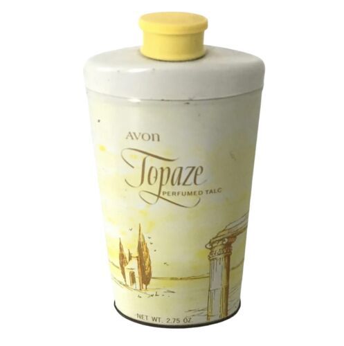 Vintage AVON Topaze Perfumed Talc Body With Powder Tin 2.75 oz - $9.59
