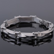Bracelet Men 11MM Wide 8.67&quot; Long Mens Cuff Bracelets &amp; Bangles Solid Metal Stai - £16.82 GBP