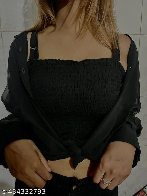Trendy Designer Women Tops &amp; Tunics (Black) - $55.00
